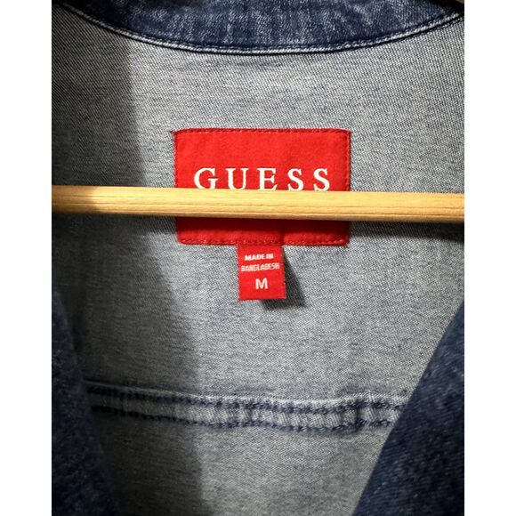 GUESS WOMEN'S ECO SHORT SLEEVE DEANA DENIM ROMPER Sz MEDIUM - Picture 6 of 7